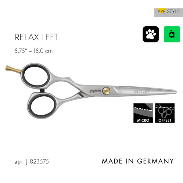 Ножницы парикмахерские Jaguar Pre Style Relax, 5.75", для левши